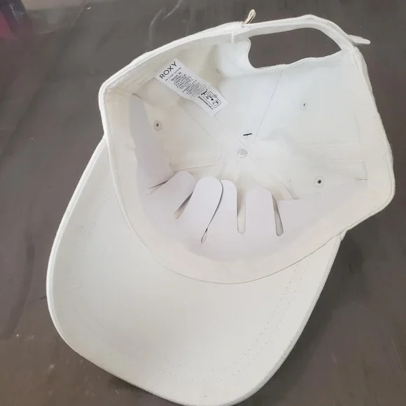 Roxy Hat Cap Strap Back‎ White Embroidered Logo Surf Beach Casual Womens Canvas - Picture 5 of 7